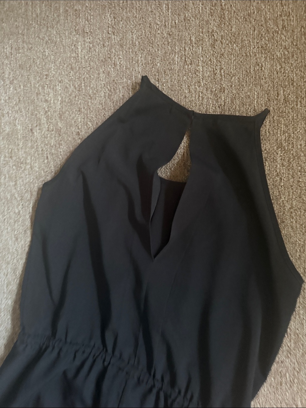 Black Sleeveless Drawstring Waist Romper - Picture 4 of 4